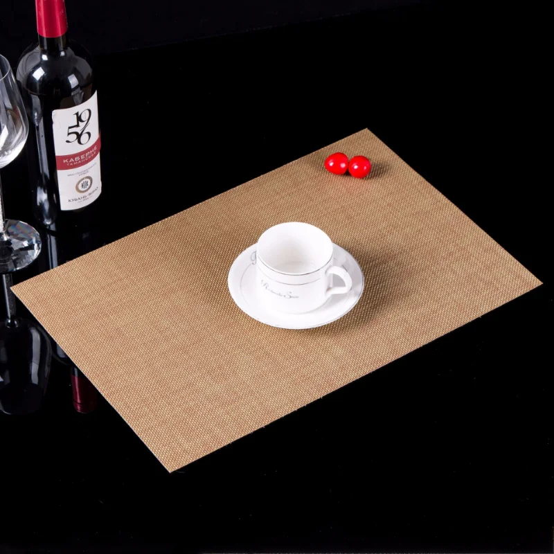 45x30CM PVC Rectangle Placemat Restaurant Washable Durable Dining Table Weave Mats Heat-resistant Disc Bowl Coaster Non-slip Pad