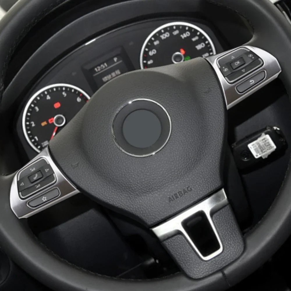 Steering Wheel Switch Panel Trim for Volkswagen VW Golf 6 Mk6 Passat B7 CC Eos Tiguan Jetta Touran Sharan Caddy Car Stickers