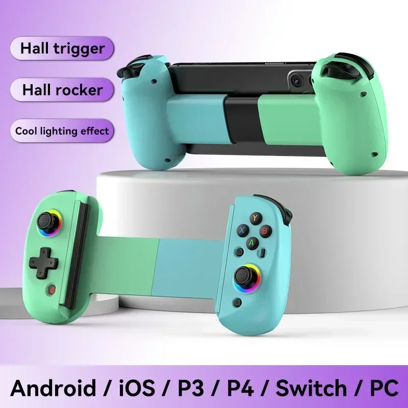 Imagem -02 - Joystick de Transmissão sem Fio Bluetooth para p3 p4 Android Ios Gamepad Controlador de Tablet Rgb Alça para Jogo Switch Bsp d8