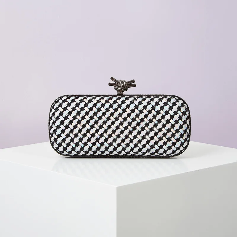 Hand Woven Clutch Purse Luxury For Women 2025 New High Grade Party Wedding Prom Mixed Colors Evening Bag Elegant Trend Chain Bag