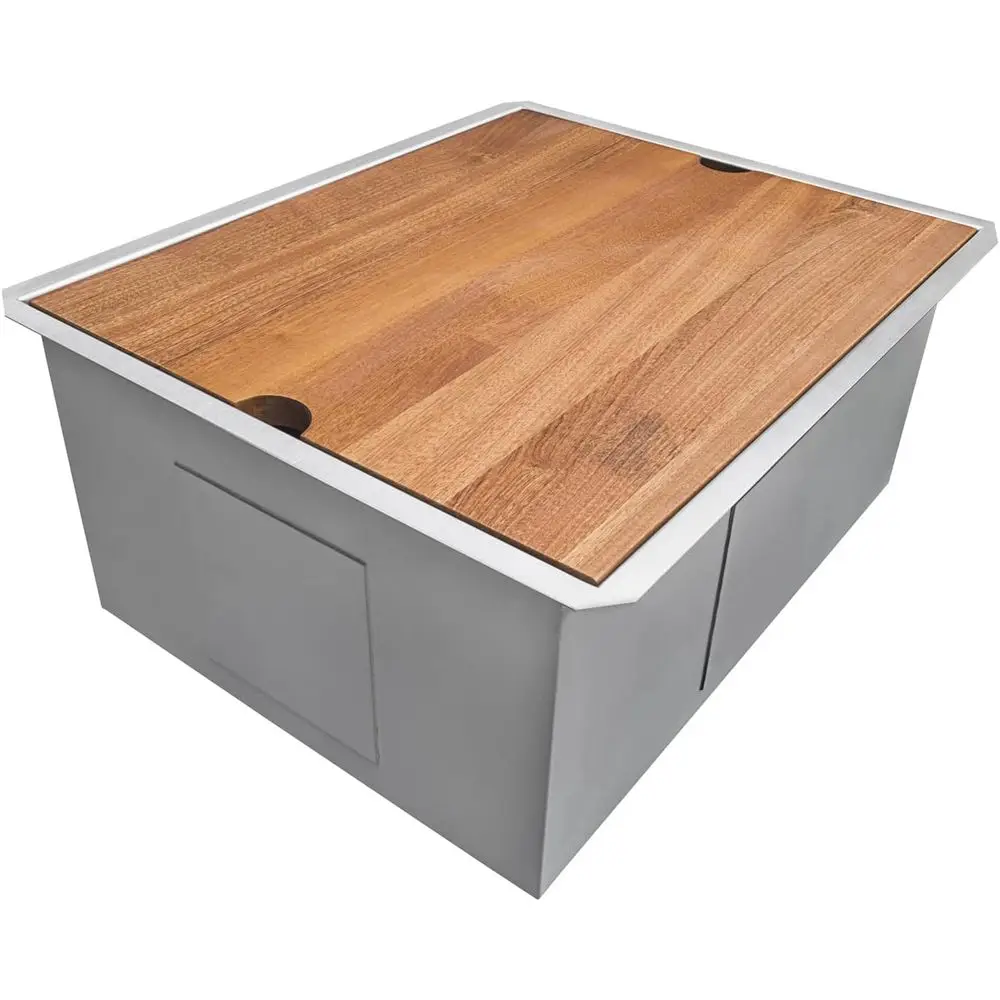 

18 x 19 inch Undermount Workstation Bar Prep Sink - 16 Gauge Ledge StainlSteel kitchen Sink Single Bowl with Brushed inish hides