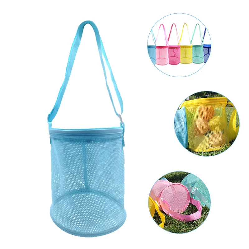 Strands pielzeug Mesh Strand tasche Kinderspiel zeug Aufbewahrung tasche mit verstellbaren Trage