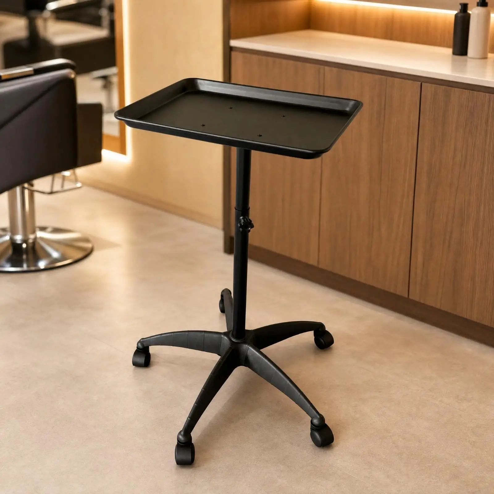 Adjustable Beauty Salon Cart on Casters for Hairdressing Tools Storage and Mobile Workstation