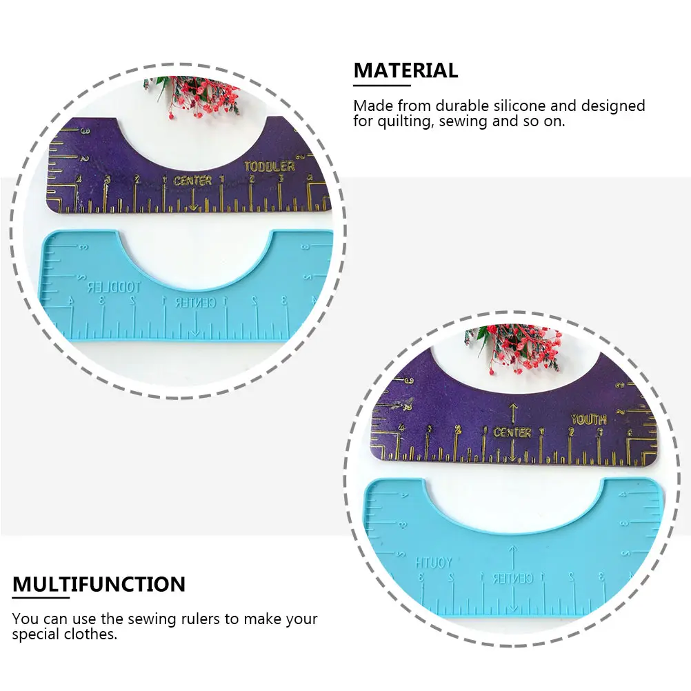 

4 Pcs Sewing Ruler Mold Fabric Tool Quilting Supplies Hot Hem Adhesive Tape Curved