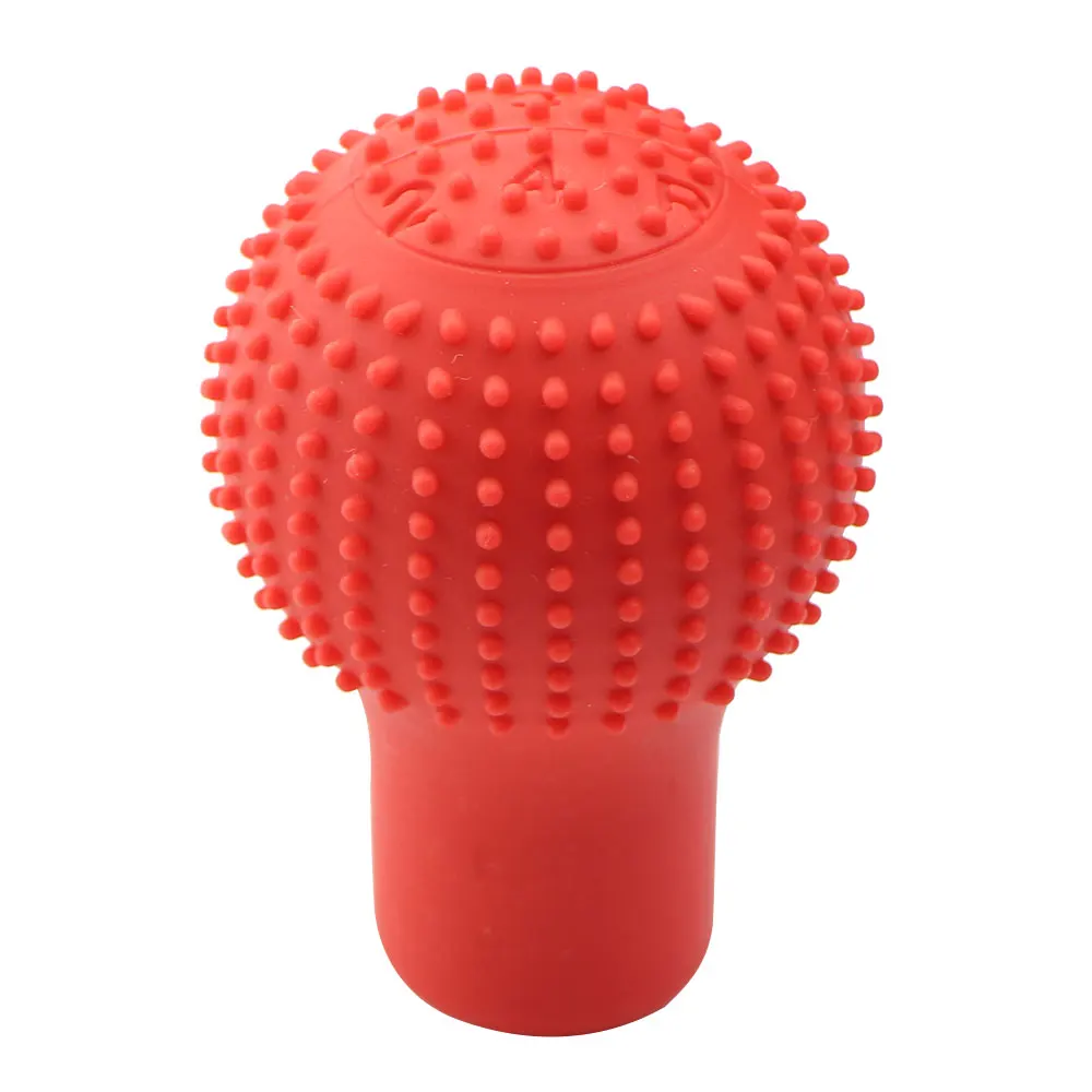 Car Gear Shift Knob Cover Silicone Universal Round Manual Shifter Handbrake Knob Non-slip Cover Interior Parts