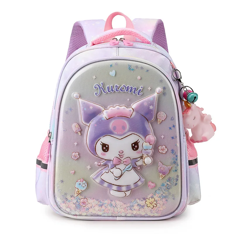 Mochila escolar de Hello Kitty para niños, mochila escolar de dibujos animados Kuromi de gran capacidad para estudiantes de primaria, 1-3 grados