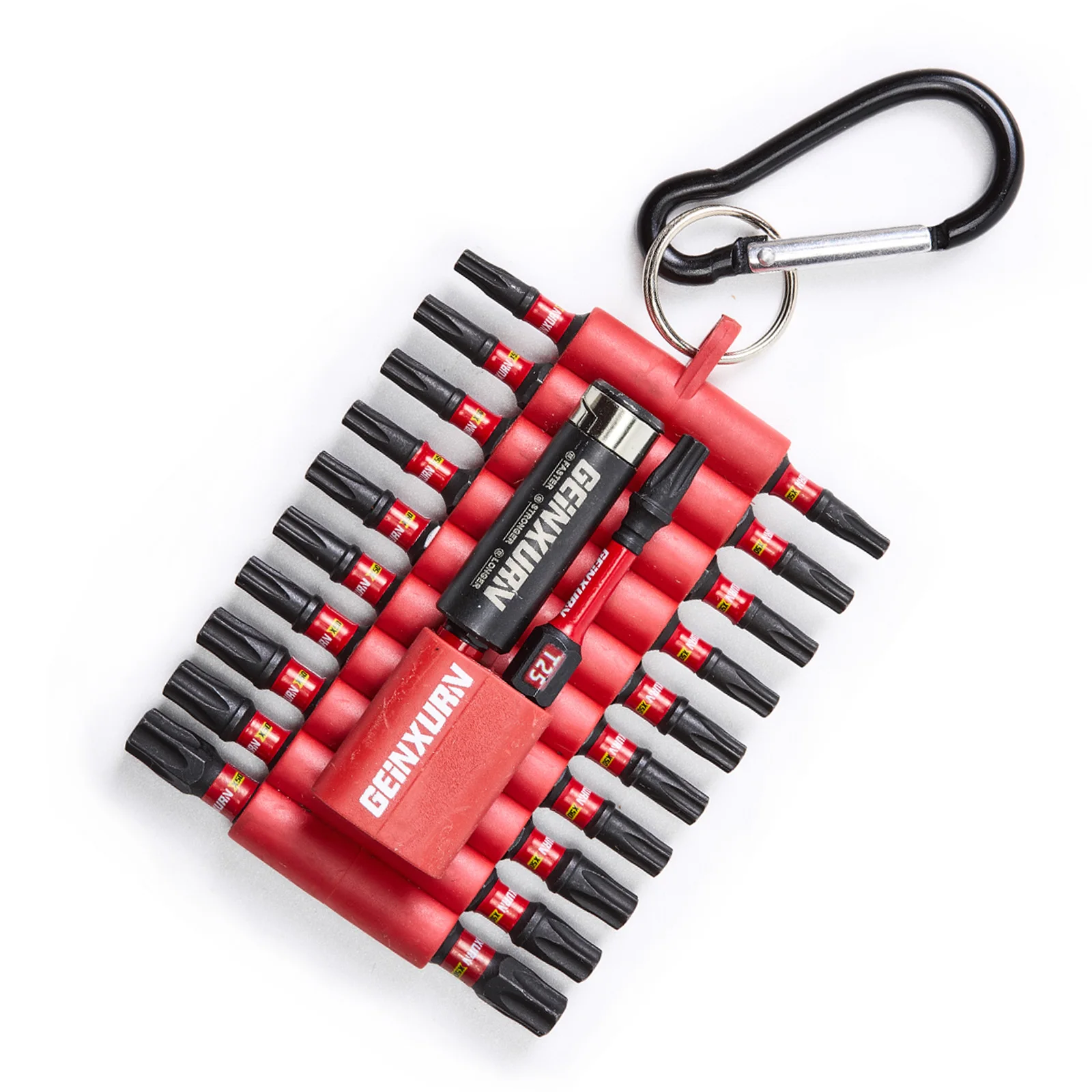 

Geinxurn 22PCS 1”/2”Torx Magnetic S2 Steel Multi Cross Driver Bit(T15,T20,T30,T40) and 1 Pc Bit Holder with Organizer Sleeve