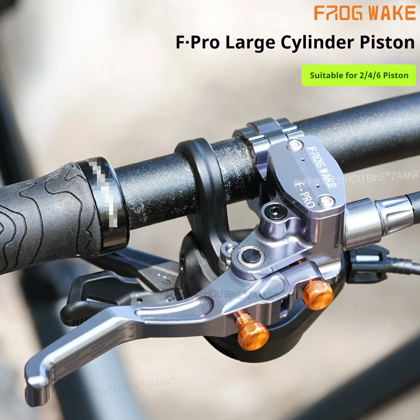 

2026 FROG WAKE F-PRO 4-piston hydraulic disc brake kit Grey High hardness for SURRON LIGHT BEE,MTB,motorcycle,down hill