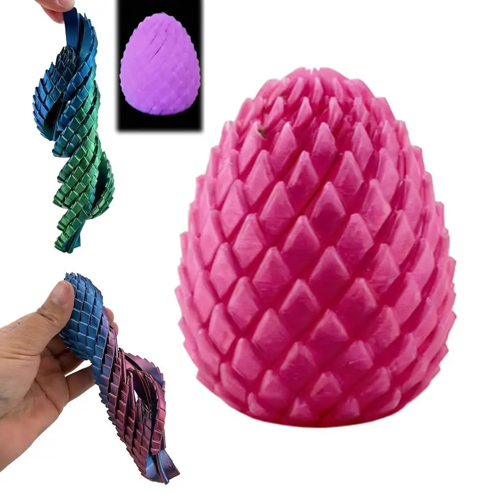3D Printed Dragon Egg Stress Toy Articulated Stretching Sensory Fidget Toy Deformable Dragon Egg Gift for Kids Adult Fidgets image 6