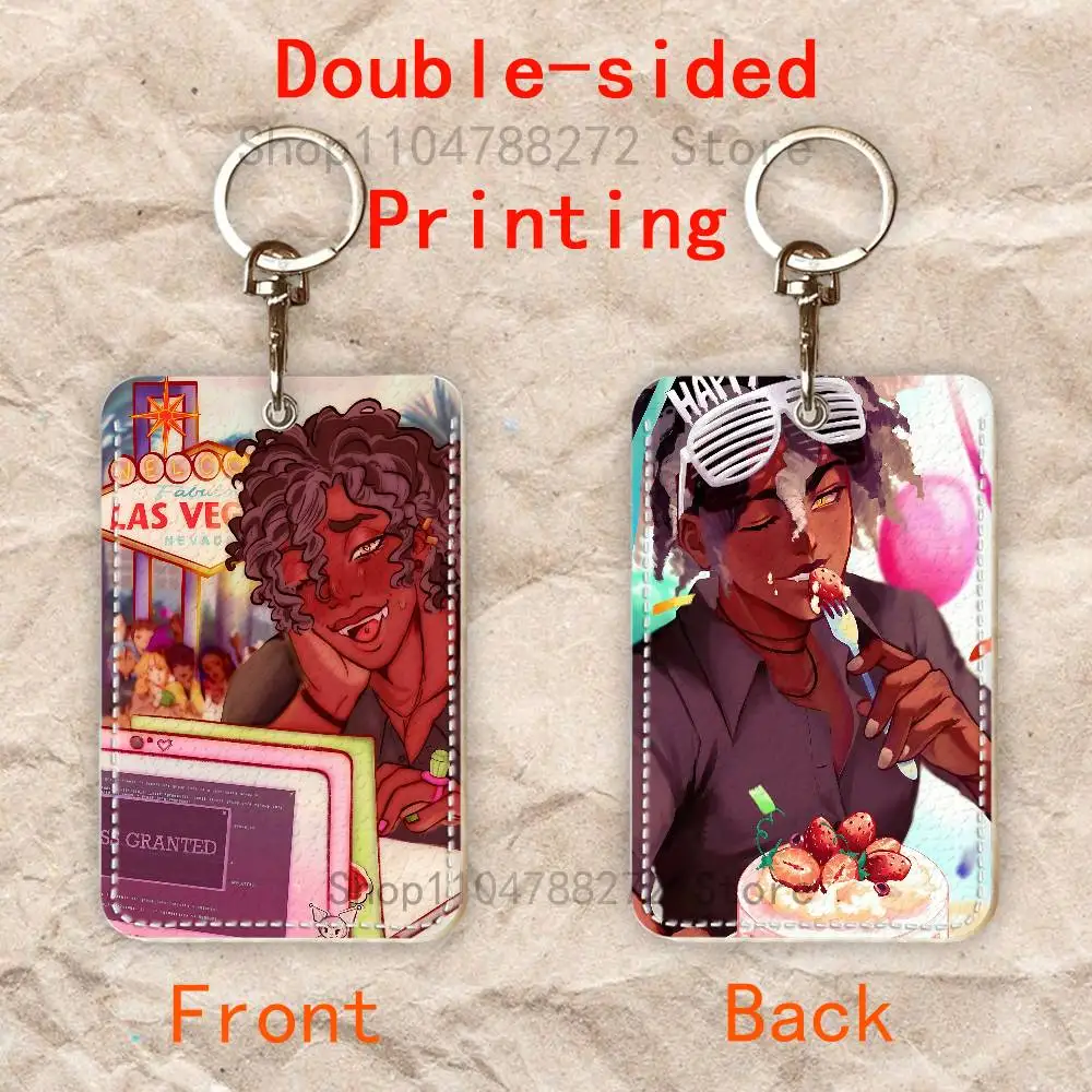 E-ERROR143 Micah Yujin Custom Access Card Case Leather Card Holder Keychain Key Ring Transportation Card Case Gifts