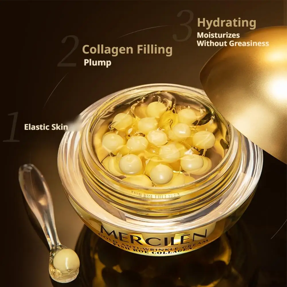 Collagen Gold Moisturizing Anti-Wrinkle Cream Caviar Collagen Filling Cream High Hydration Firming Skin Gold Pill Facial Cream