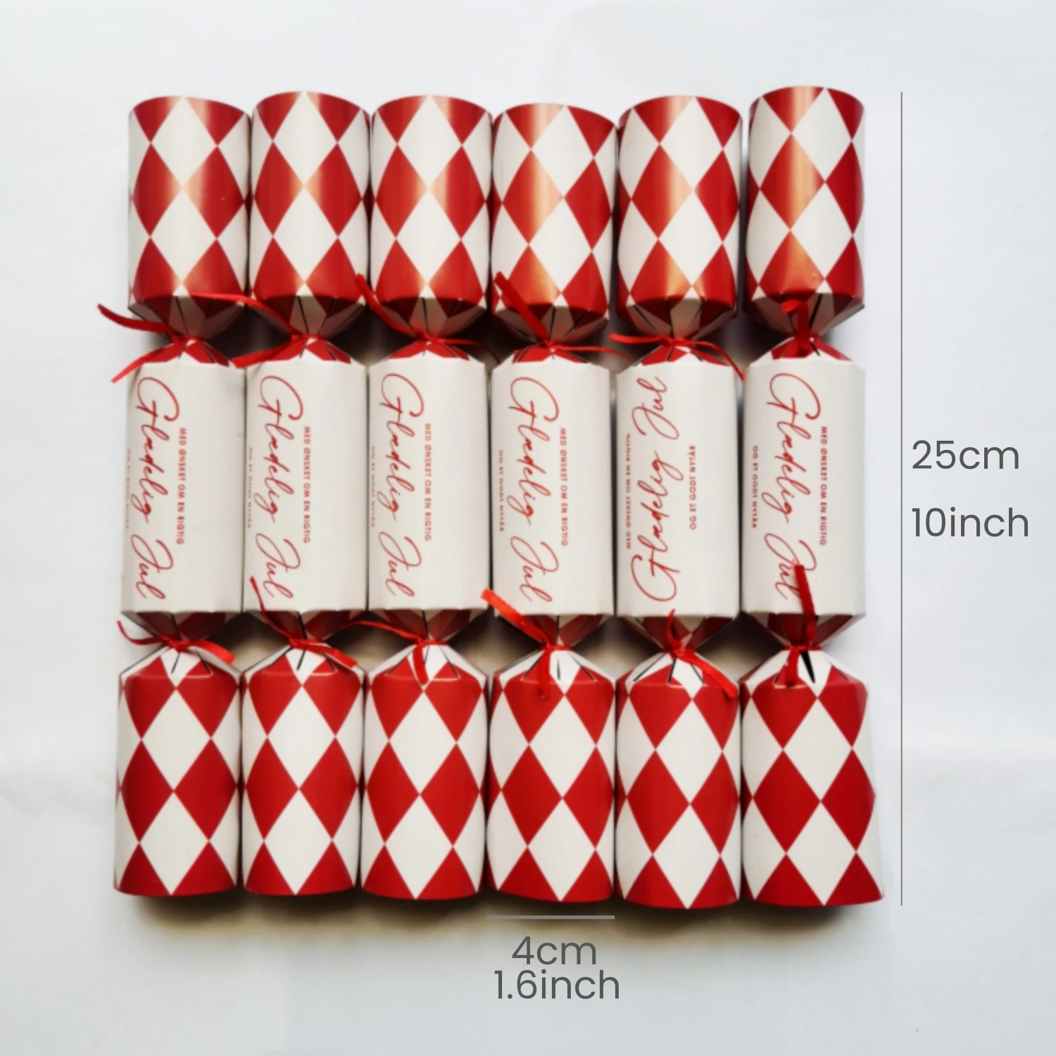 Christmas Cracker set of 6pcs 9 inch snowflake, Christmas crackers with prizes for adults, Santa Claus Father Christmas