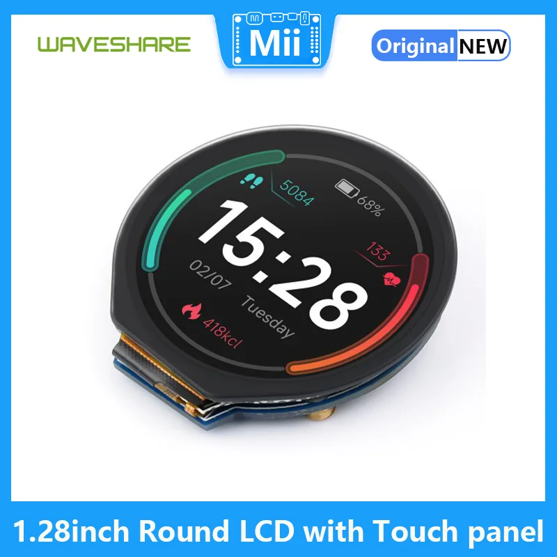 

1.28inch Round LCD Display Module with Touch panel, 240×240 Resolution, IPS, SPI And I2C Communication