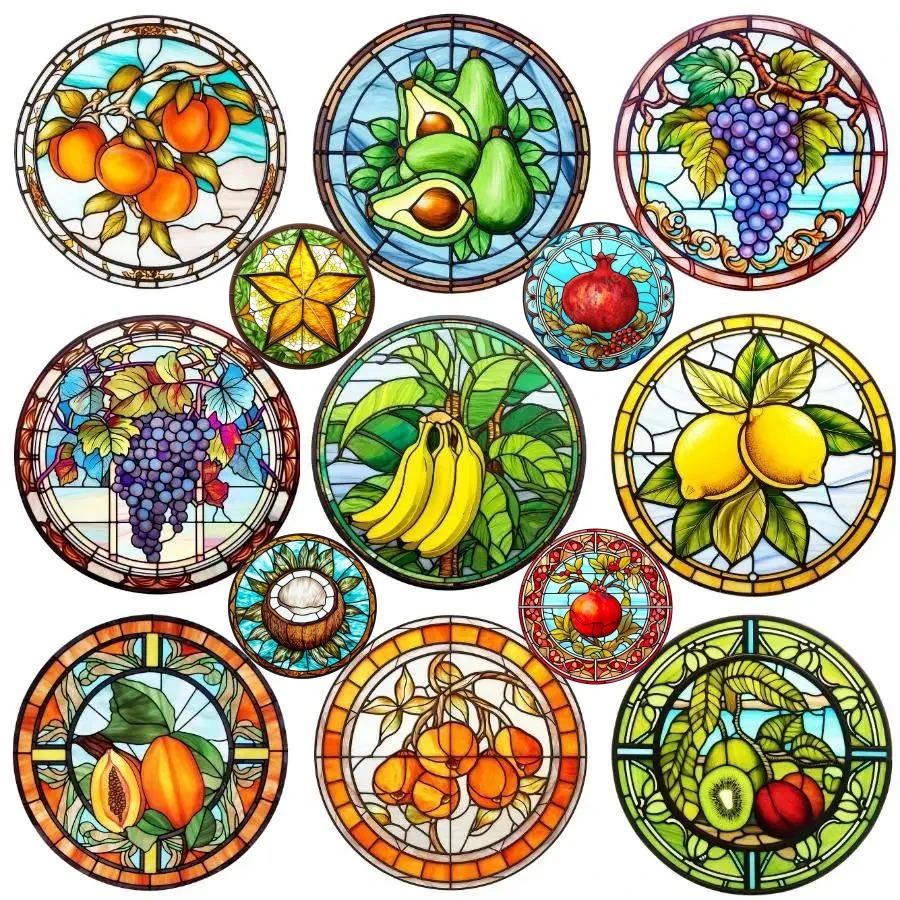 Letreros de Metal redondos de frutas, decoración de pared para granja, huerto, Bar, cocina, decoración Bohemia, uvas, Hami, melón, naranja, Granada, Club