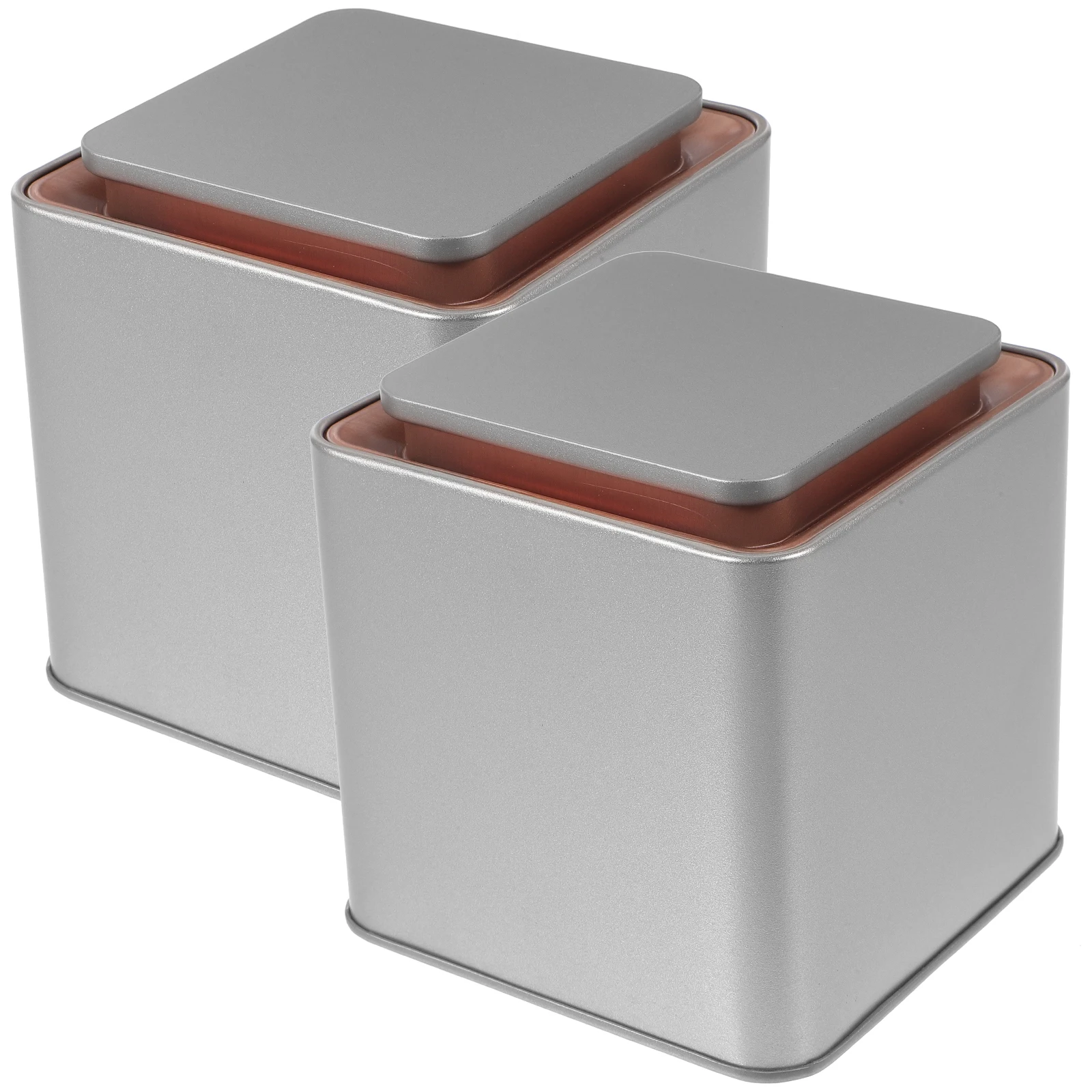 

2 Pcs Tea Canister Small Silver Tinplate Storage Jars for Coffee Tea Dried Fruits Keeps Food Fresh Practical Decorative