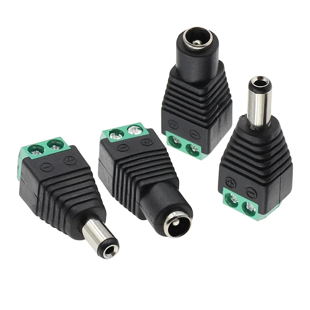 DC Power Male and Female Plug Jack Adapter Connector Plug Welding Free Monitoring Camera Power Plug 12v Male and Female Terminal