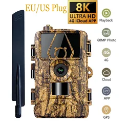 PR801LTE-4G Hunting Camera 8K Video 60MP Photo Trail Camera Used in North US South US Europe Australia Trail Camera 4G App Check