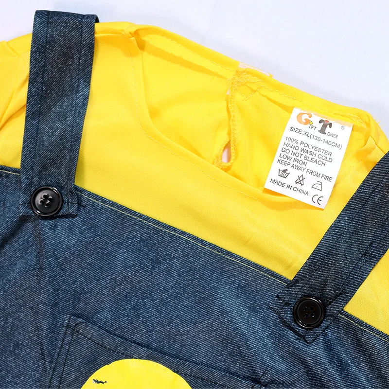 Halloween Anime Movie Character Small Yellow Boys Girl Jumpsuit Dress Cosplay Costume Kids Children Carnival Costume