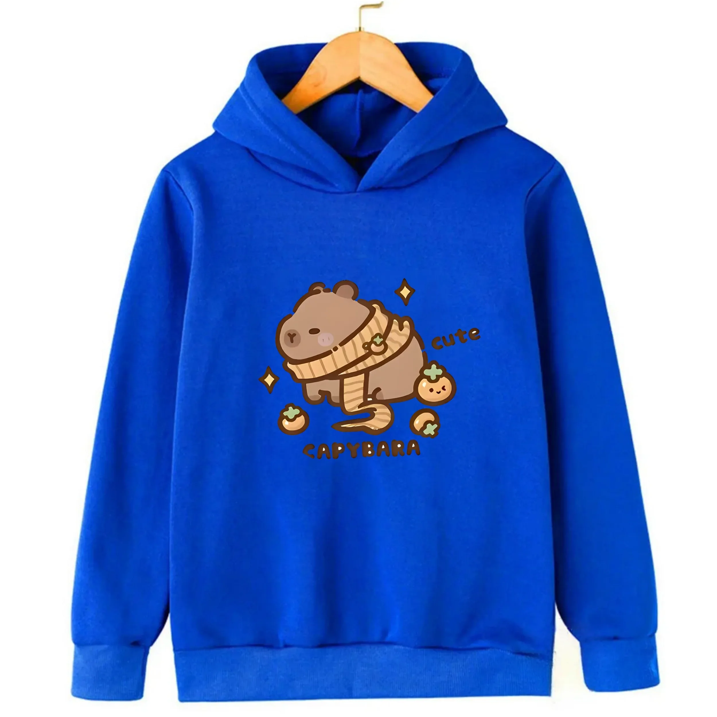 لطيف كابيبارا الأطفال مقنعين البلوز صبي فتاة الخريف الشتاء اليومية في الهواء الطلق عطلة عادية فضفاض دافئ لينة رياضية