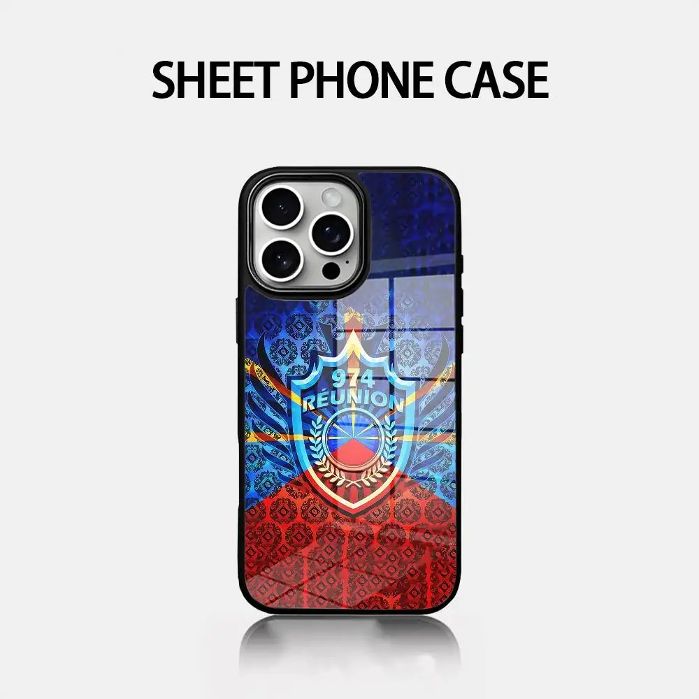 

974 Reunion Island Logo Phone Case Glass Cover Phone Case For Iphone 16 15 14 12 11 13 Pro Max Mini Puls Attraction CASE
