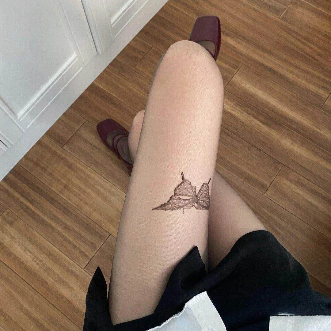 Sexy Embroidered  Black Stockings Women's Summer Ultra-Thin Prevent Snagging Leggings Thin Hip-Lifting Pantyhose