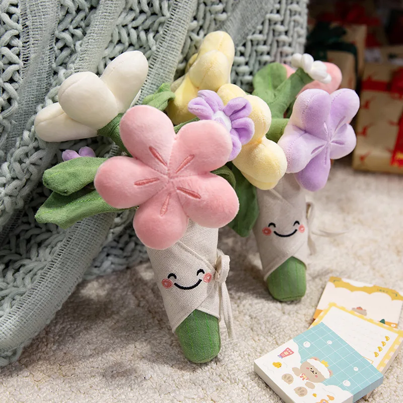 창의적인 휴대용 꽃다발 발렌타인데이 꽃 부드러운 봉제 인형 로맨틱한 여자친구 선물 결혼식 사랑 꽃