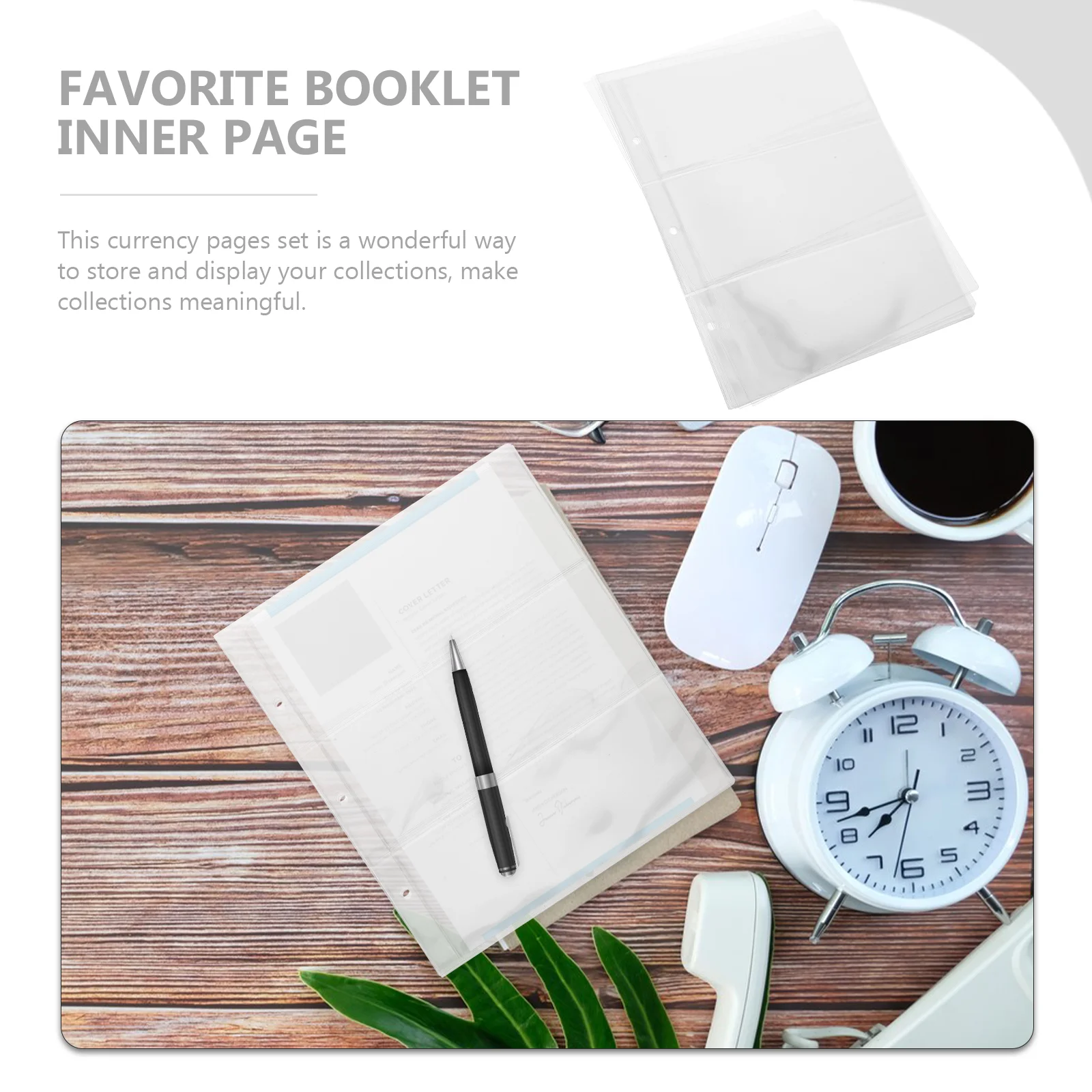 

20 Pages User Friendly Paper Money Holders PVC Banknote Album Pages for World Storage Display