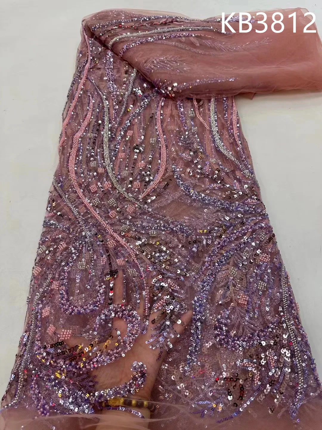 

Высокое качество вышитого кружева 2024, зеленый тюль с бисером, кружевная ткань с блестками, кружевная ткань, африканская вышивка, ткань для шитья KB3812