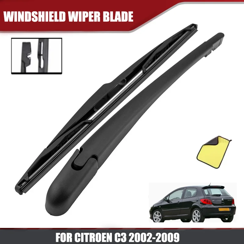Heckscheibenwischerarm- und Wischerblatt-Set für Citroen C3 2002–2009. Heckscheibenwischerarm mit Wischerblatt