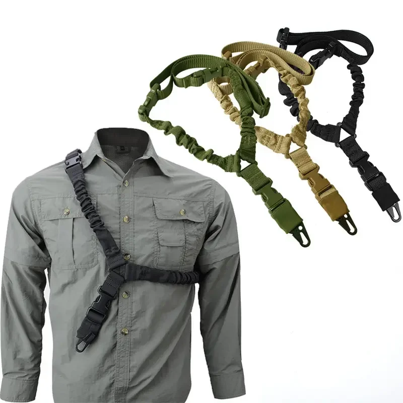 Tactical Single Point Rifle Rope Nylon Webbing Sling Adjustable Shotgun Shoulder Strap Rope Buckle Hook Gun Hunting Accessories