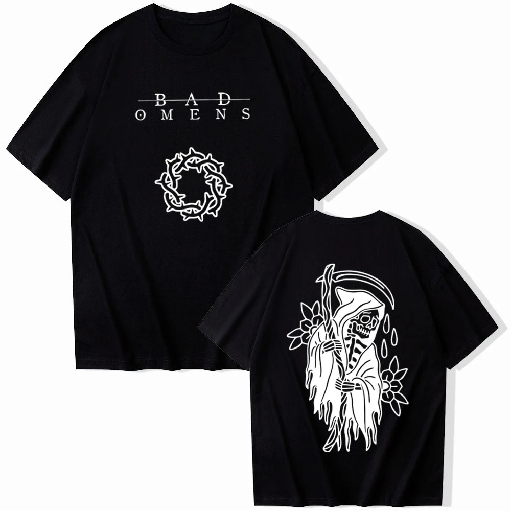 2026 Grim Reaper Skull Floral Line Art Graphic T-Shirt Kids Adults Retro Dark Tattoo Style Crew Neck Short Sleeve Tee