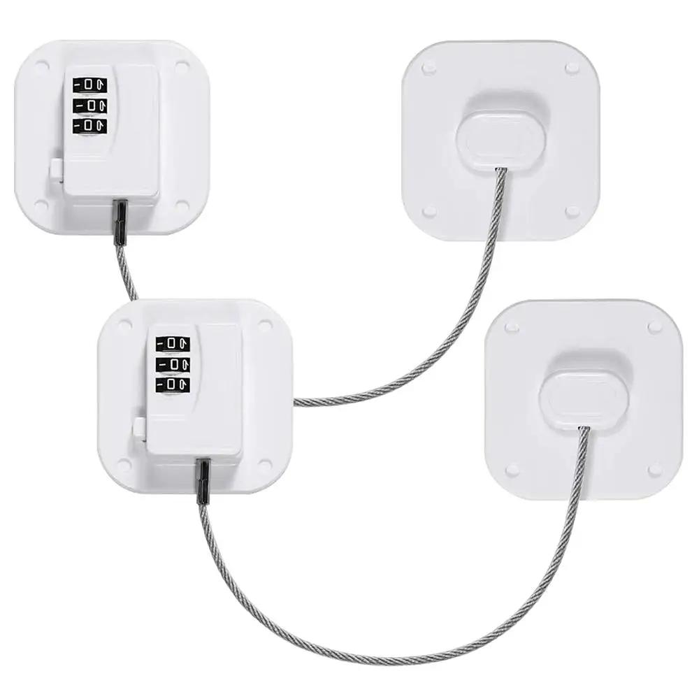 قفل حماية أمان الطفل، درج منزلي، خزانة مضادة للفتح، قفل أمان لثلاجة باب الأطفال مع مفتاح معدني أو مشفر #3