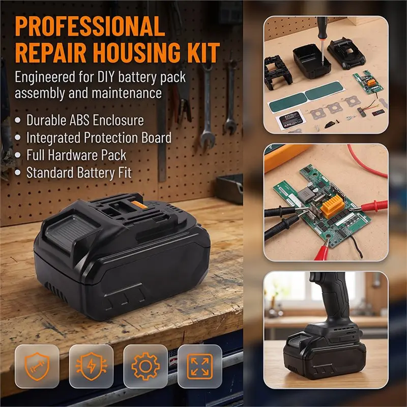 ABGH-For Li- Battery Charging Protection Board 10X21700 Battery Case Kit Type-C+ USB For 21V Power Tools 2