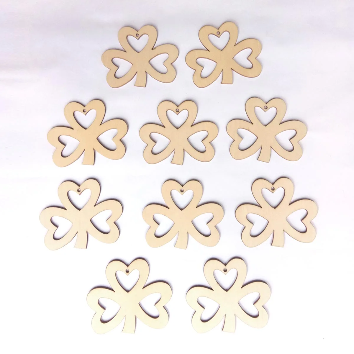

10pcs Wood Clover Hanging Drop Diy Creative Decoration Festival Home Party Gathering Gift With Hemp Rope 30Cm Long Saint