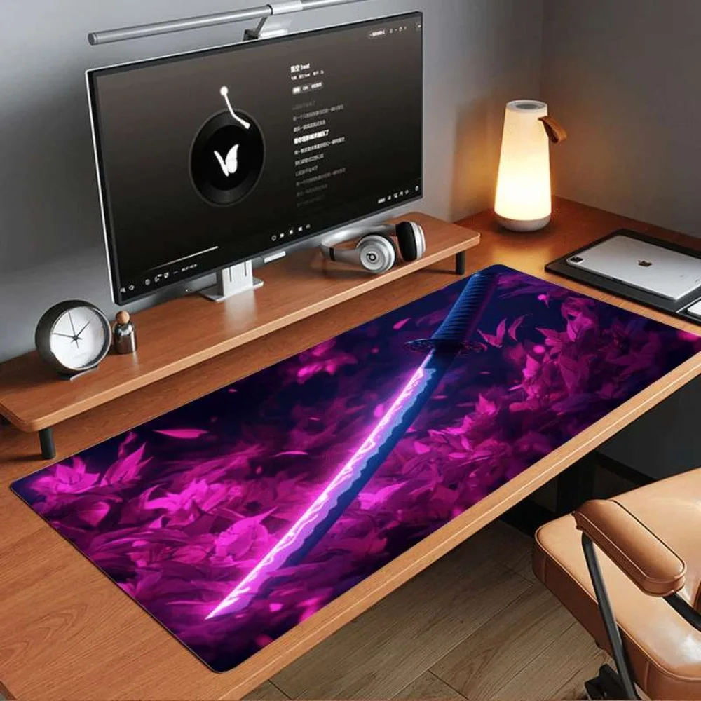 One neon purple kendo sword game mat podkladka gamingowa mousepad attack shark gaming pad one piece mouse pad pk control 1