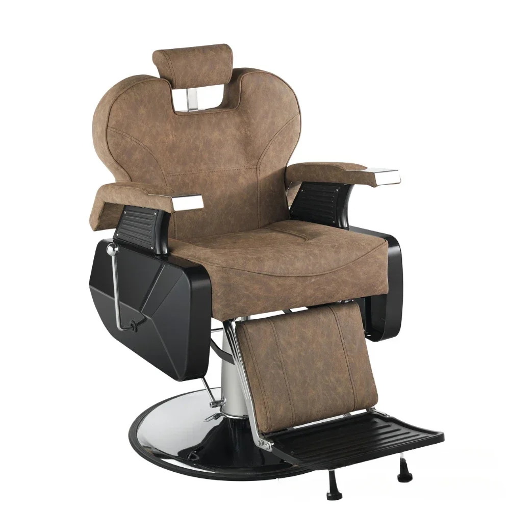 

Brown Salon Furniture Hydraulic Vintage Black Barber Chair Styling Chair For Shaving
