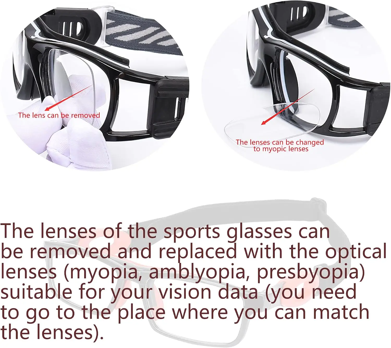 Basketball Sport Eyewear Football Eye Anti-Collision Glasses Removable Training Goggles Cycling Glasses Customizable Lenses