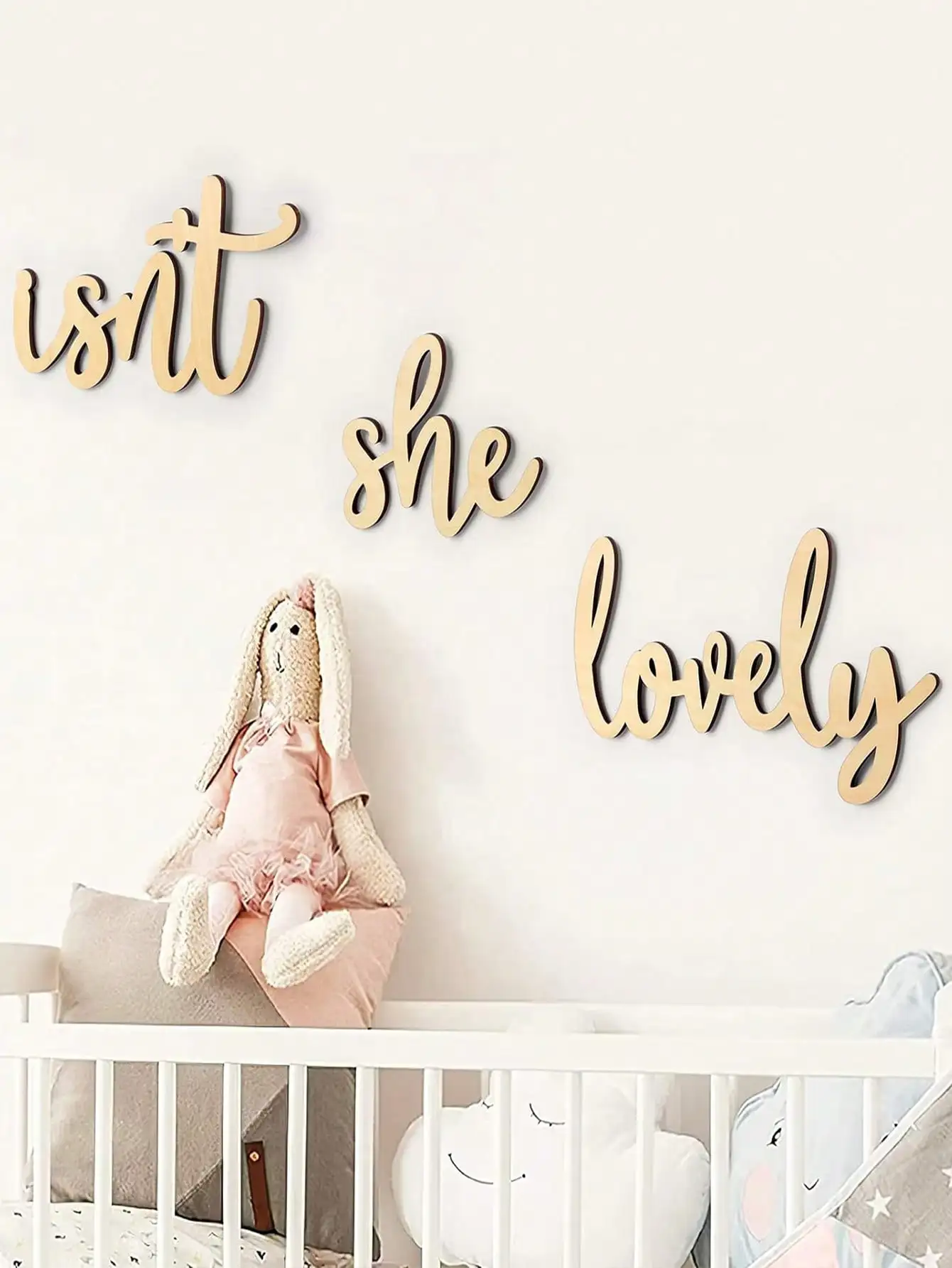 Isn’t She Lovely Wood Sign Boho Girls Bedroom Kids Room Wooden Wall Art Shelf Decor Decoration for Hanging & Display