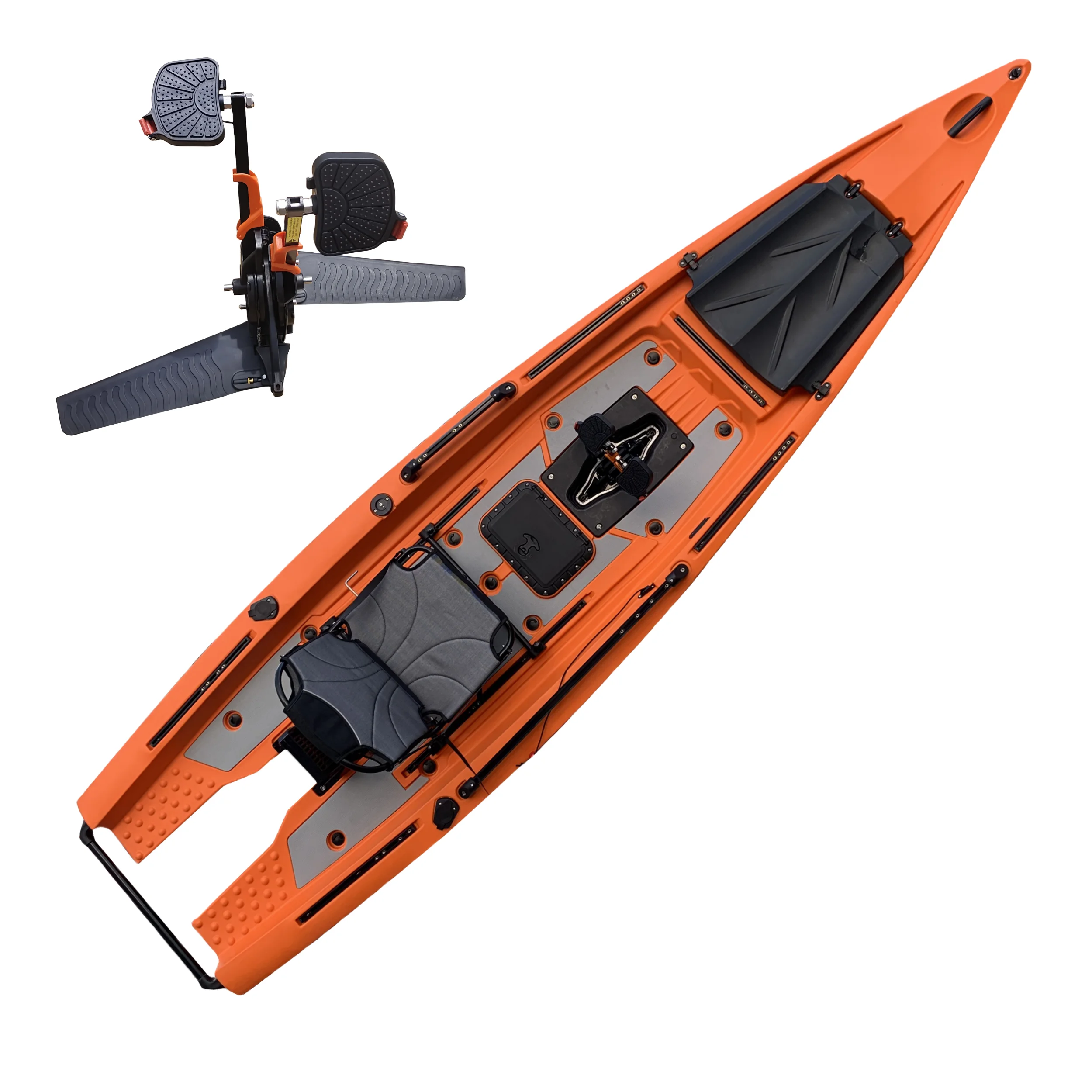 

New Design Solo Skiff Boat Single Pedal Drive Fishing Kayak Sit On Top Electric Motor Canoe/kayak