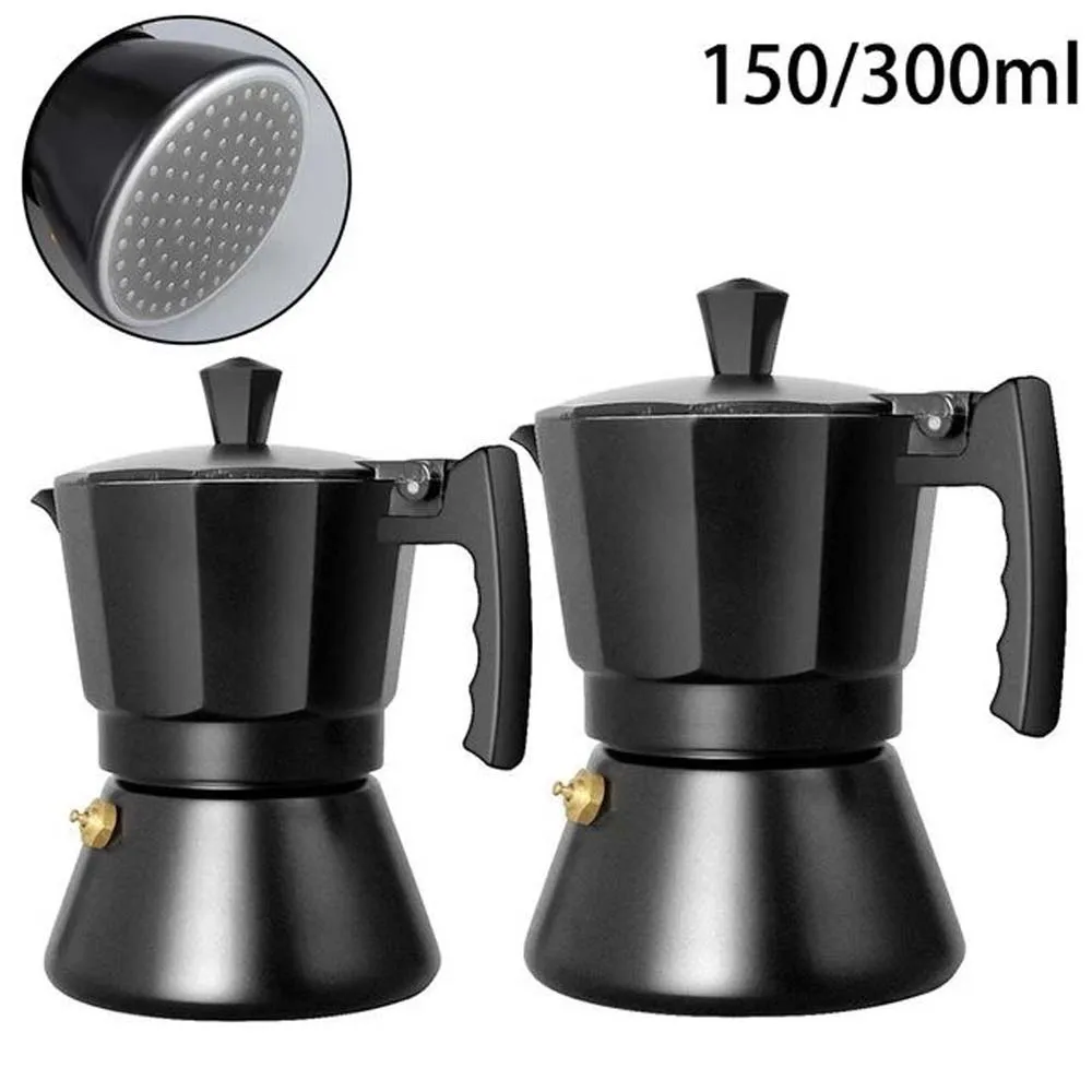 Aluminum Induction Moka Pot Espresso Maker - 3 Or 6 Cup Stovetop Italian Coffee Pot for Home Portable Use