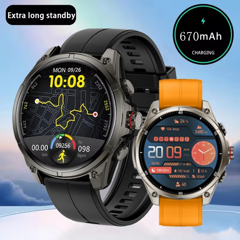 

New GPS Outdoor Sports Smart Watch Men 5ATM Waterproof Smart Watches Men 1.43'' Full Circle AMOLED Screen Fitness Digital Clock