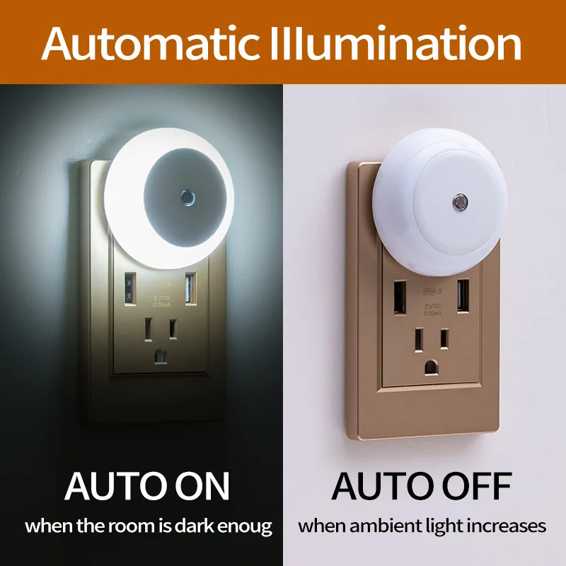 Xiaomi LED Smart Night Light Sensing Round All Night Lamp 5 Color Decorative Lights For Home Kitchen Hallway Stairway Wall Lamp