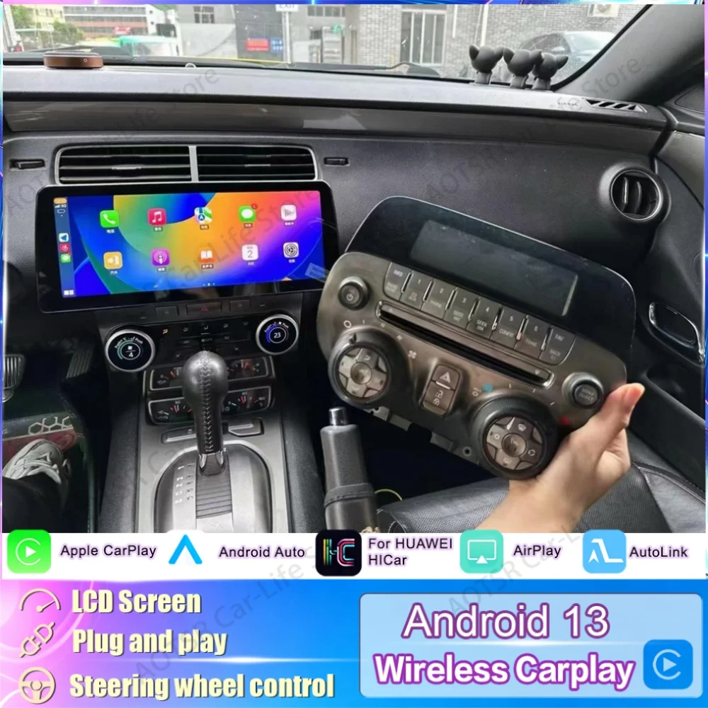 For Chevrolet Camaro 2010~2015 12.3 Inch Android Car Radio GPS Navigation Multimedia Player Wireless CarPlay Auto Stereo Touch S