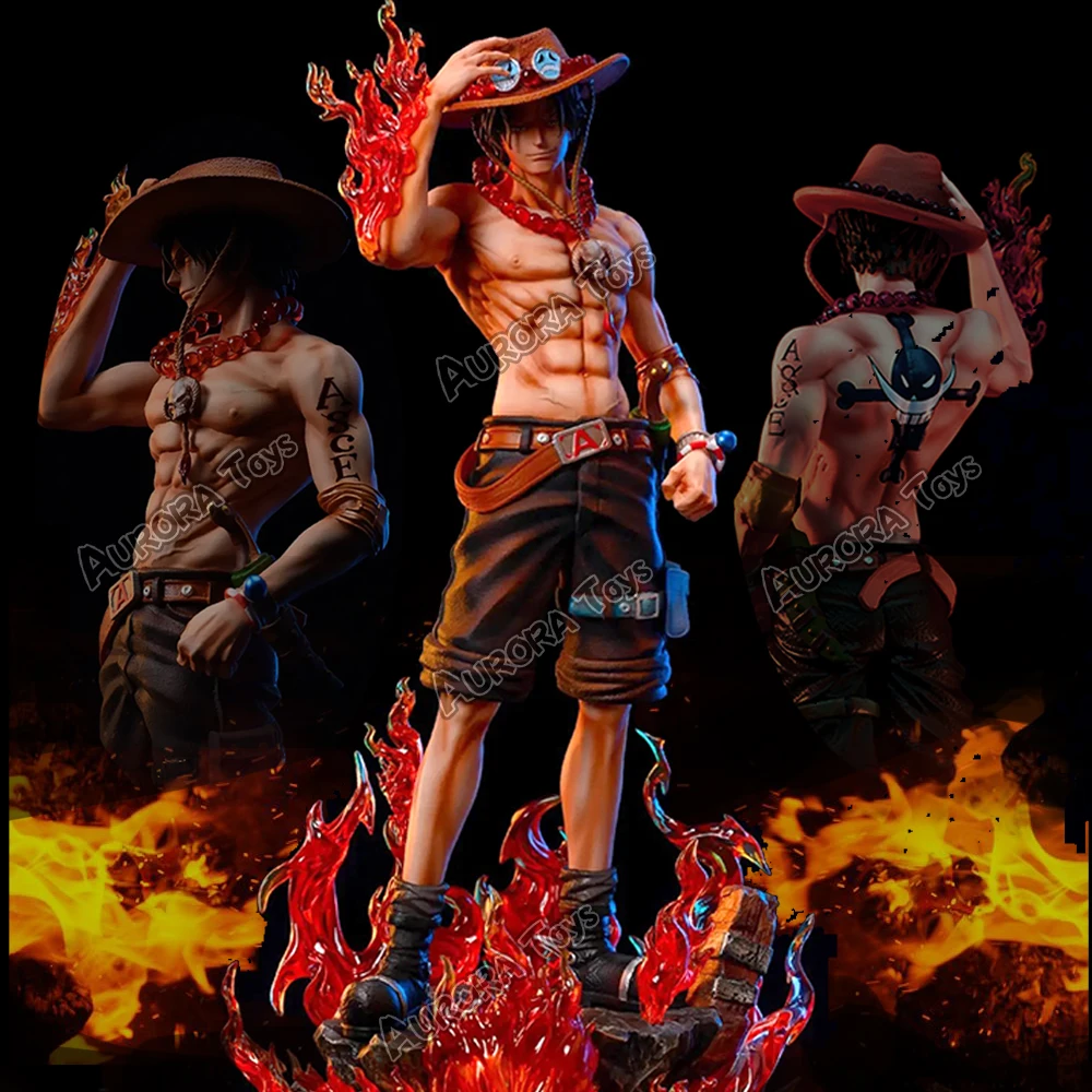 Anime One Piece PVC Figura, Estátua Collectible, Brinquedos Modelo Presentes, Ace, 9.44in, 24 centímetros