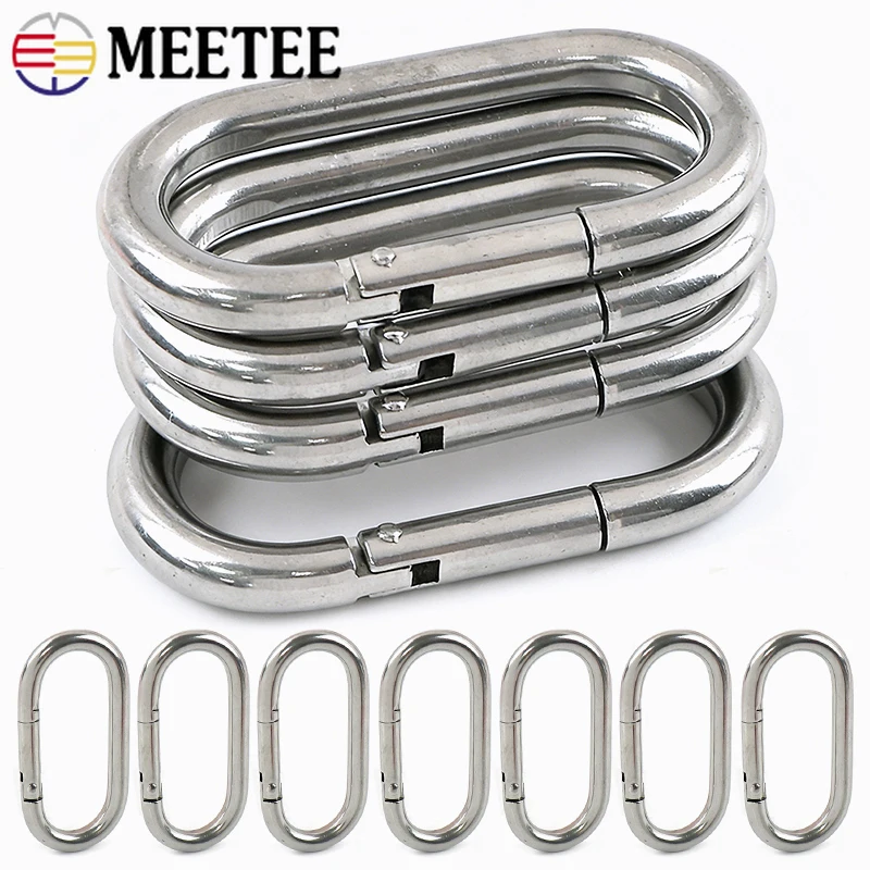 

1/2/5Pc 5/6/8/10cm Oval Snap Ring Stainless Steel Buckles Keychain Spring Hook Loops Buckle Bag Carabiners Clips DIY Accessories
