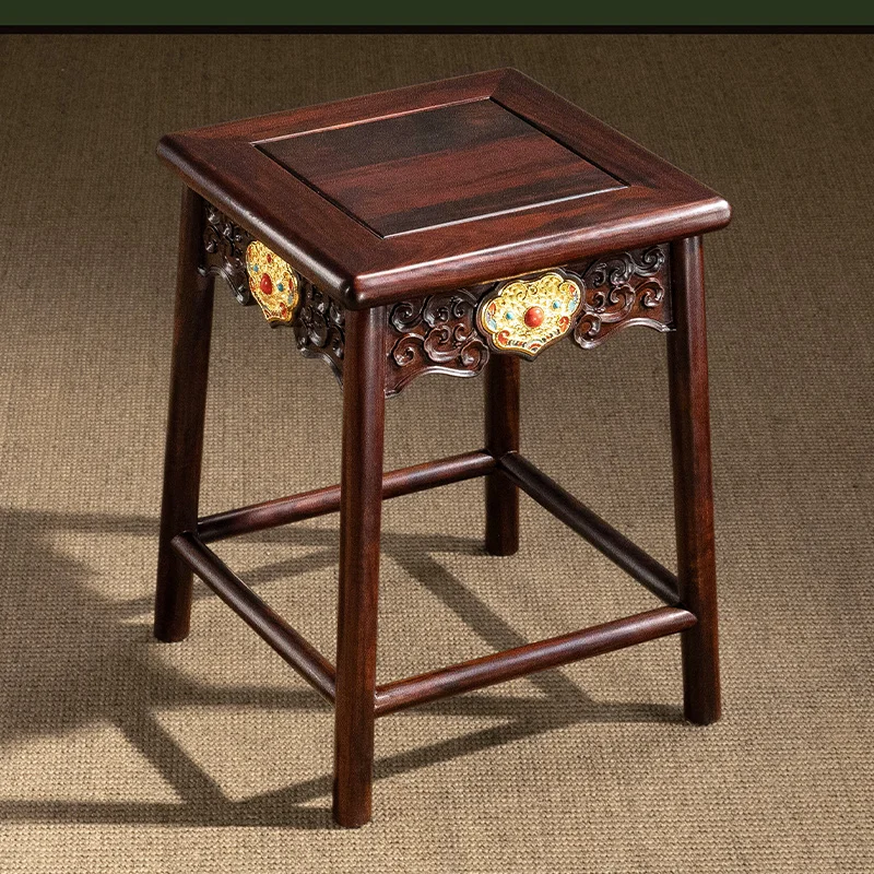 

"Court Stool" Sour branch wood shoe changing stool, Chinese retro solid wood living room stool, Zen kung fu tea stool