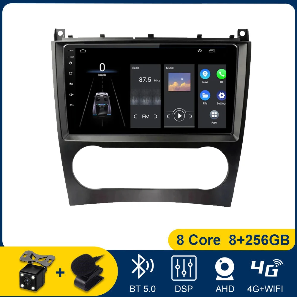 

For Benz C-Class W203 W209 2004-2011 2din Android 13 Car Radio Multimedia Video Player GPS Navigation Wireless Carplay Head unit