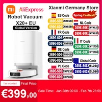 Global Version Xiaomi Robot Vacuum X20 + Voice Control Automatic Dust Collection Whole House Scan Hair Liquid Cleaning