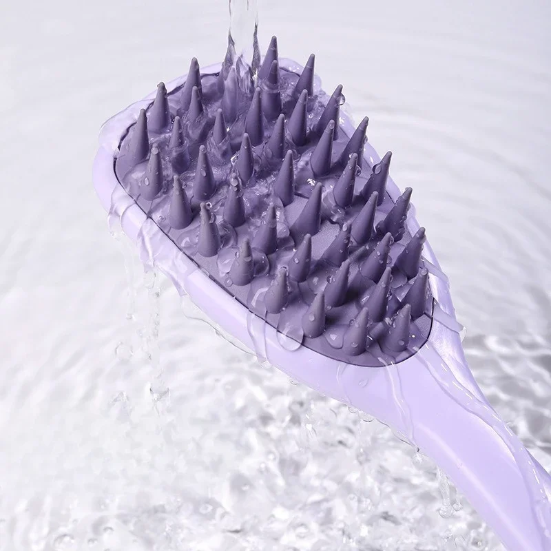 Long Handle Shampoo Brush Silicone Scalp Massage Comb Hair Washing Brush Head Massager Bath Brush Body Scrubber Hair Accessories