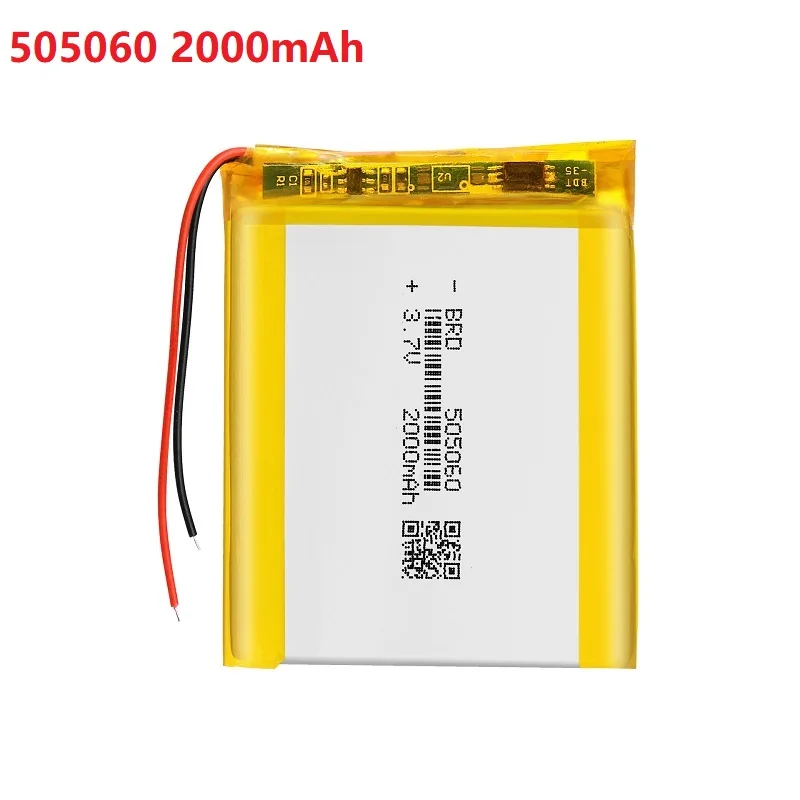 3.7V 2000mAh 505060 Lithium Polymer Li-Po li ion Rechargeable Battery For interphone Bluetooth speaker PDA POS GPS Explay M43HD